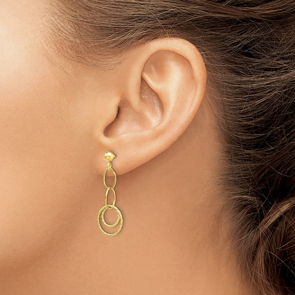 Post Dangle Earrings — Leslie's — 10K Yellow Gold, 32mm
