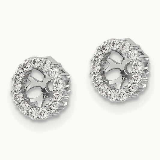 Diamond Earring Jackets — 14K White Gold, 8mm