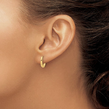 Polished Oval Hinged Hoop Earrings — 14K Yellow Gold