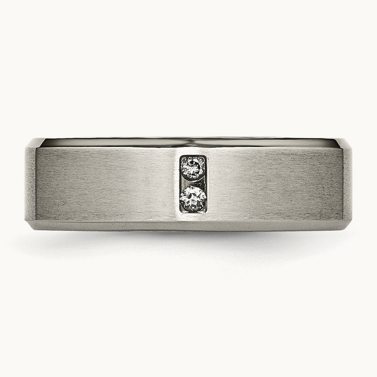 Brushed Center Diamond Band — photo set (2)