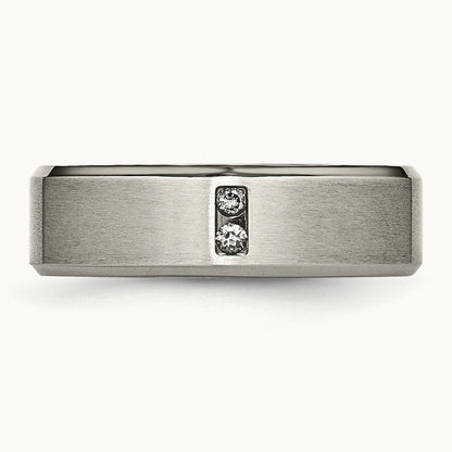 Brushed Center Diamond Band — photo set