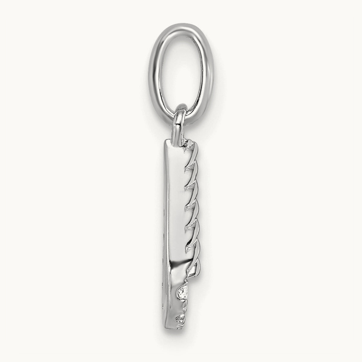 Twisted Diamond Charm — 14K White Gold, U