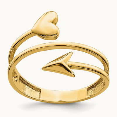 Heart and Arrow Ring, 14K