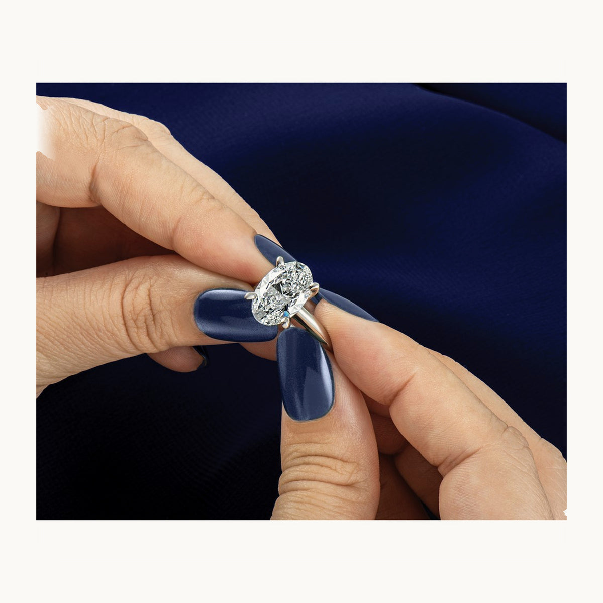 Oval Solitaire Engagement Ring, 0.50-5.00 ct tw Lab-Grown Diamond — 3 ct, 14K White Gold