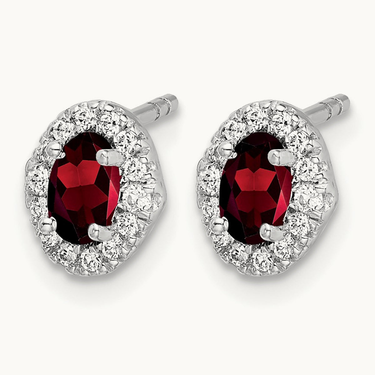 Diamond and Cabochon Garnet Earrings — photo set