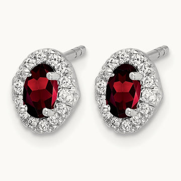 Diamond and Cabochon Garnet Earrings — photo set