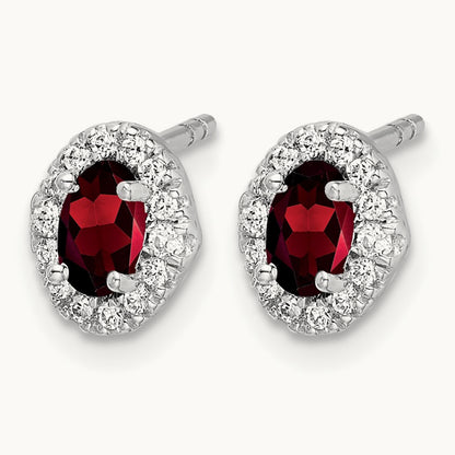Diamond and Cabochon Garnet Earrings — photo set