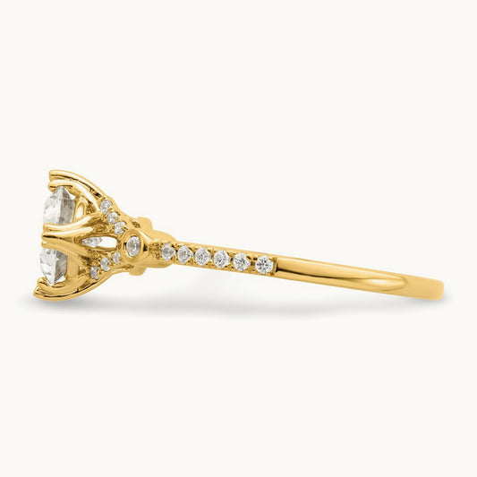1ct Oval Semi-Mount Engagement Dia Ring, 14K Gold