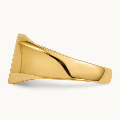 9.5x9. Closed Back Signet Ring, 5mm, 14K