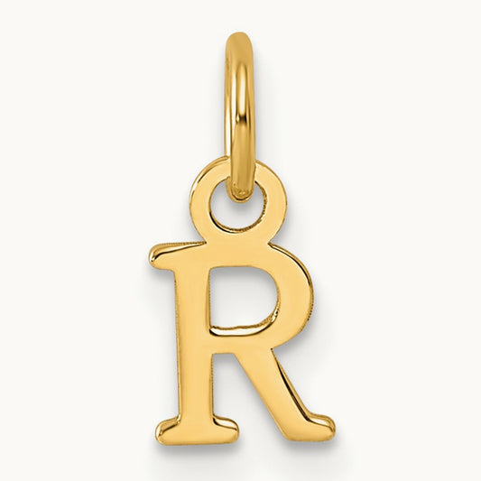 Cutout Letter R Initial Pendant, 14K Rose Gold