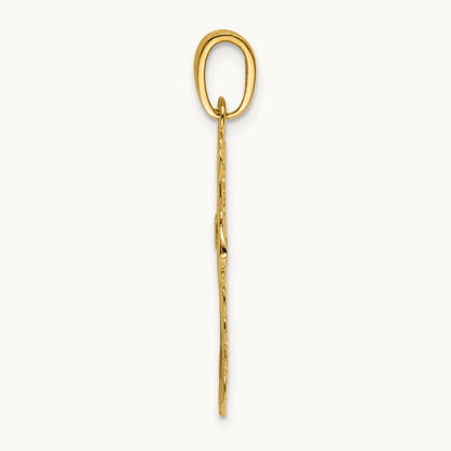 Lace Trim Cross Pendant — 14K Yellow Gold
