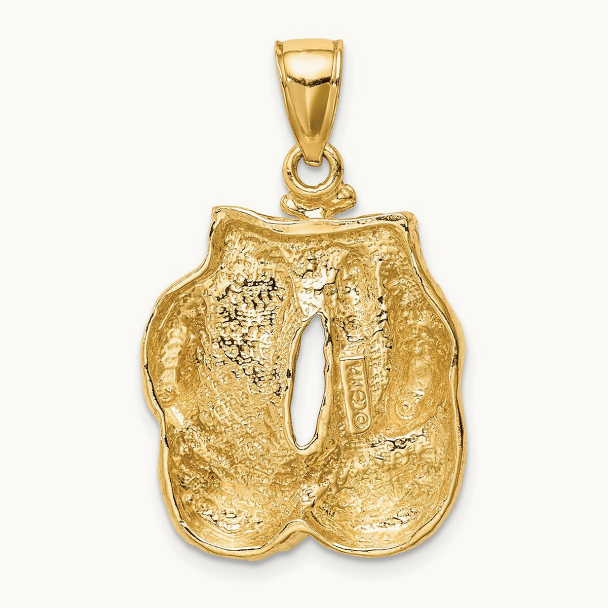 Solid Polished Open-Backed Boxing Gloves Pendant — 35mm