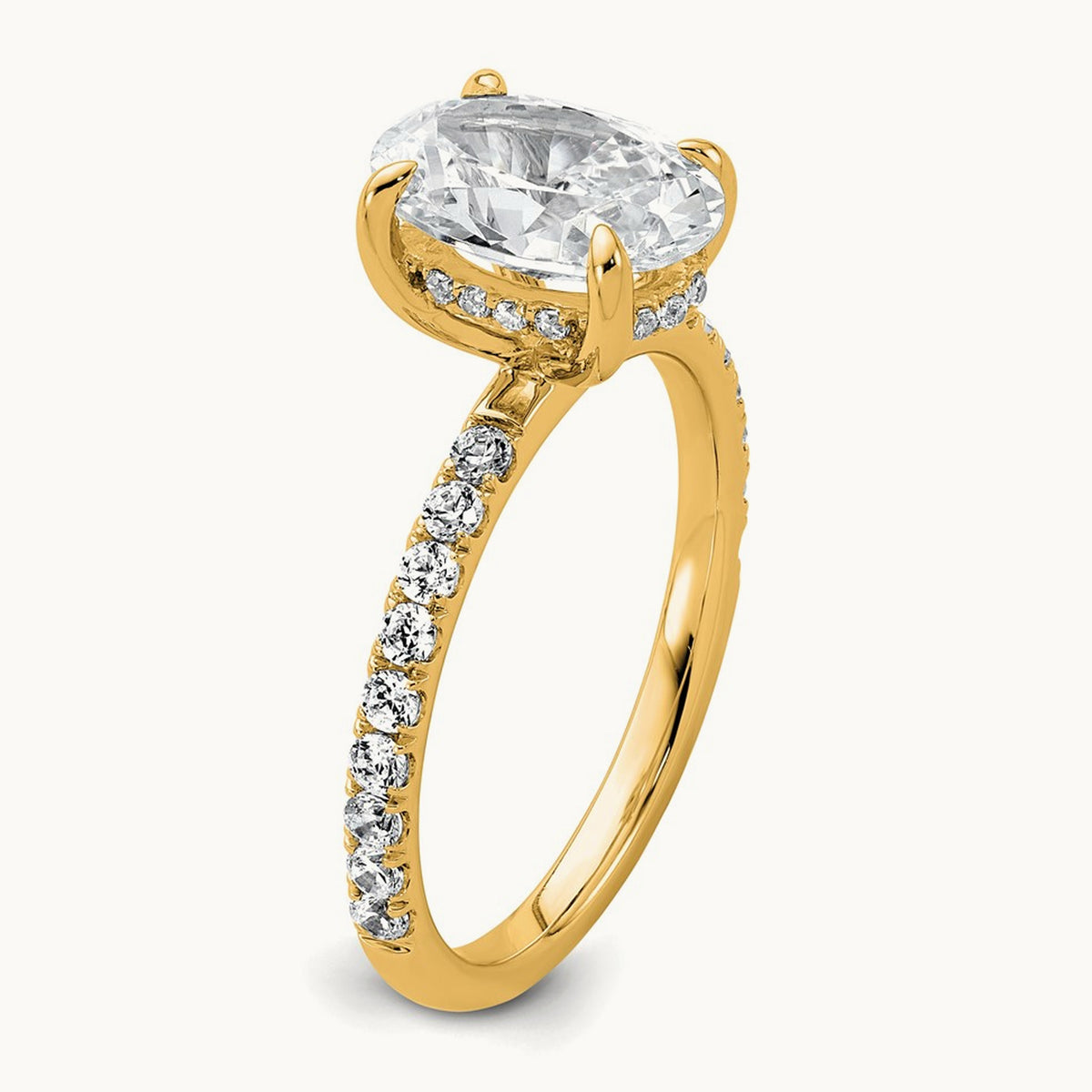 Oval Solitaire Engagement Ring, 1.25-4.50 ct tw Lab-Grown Diamond — 14K Yellow Gold, 7 (3)