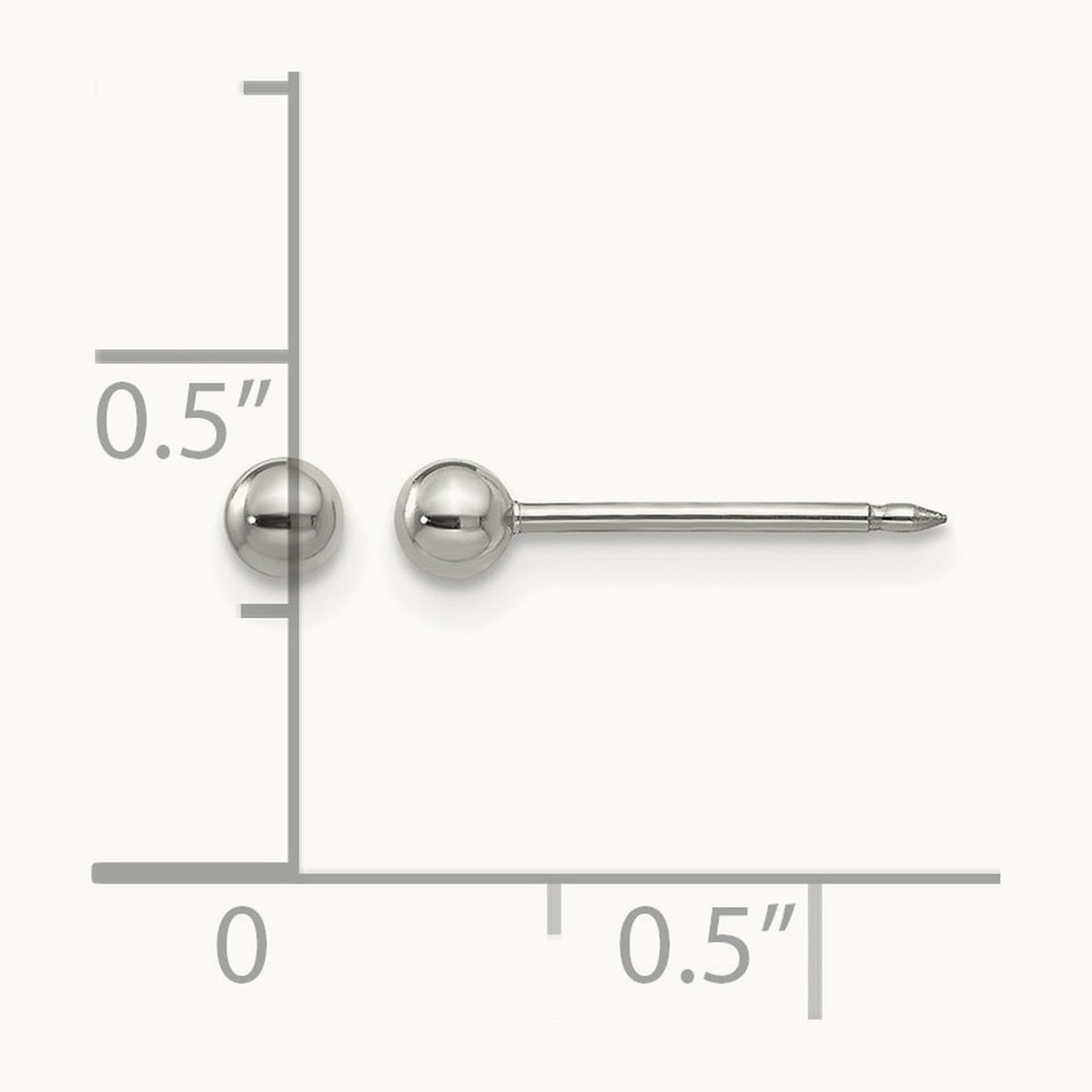 Inverness Stainless Steel Polished Ball Post Earrings — 3mm