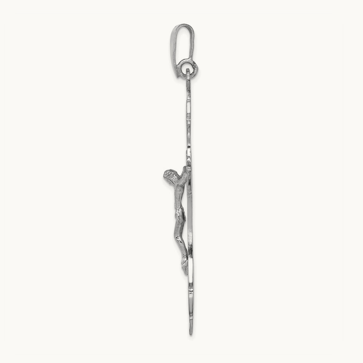 Crucifix Pendant, 14K White Gold