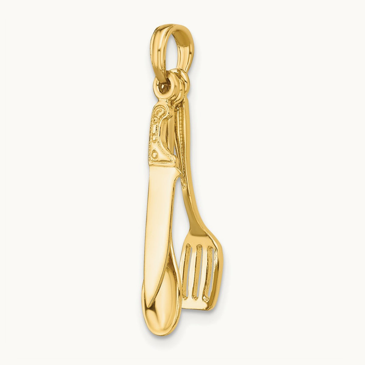 3-D Moveable Spatula, Spoon, and Knife Charm, 14K