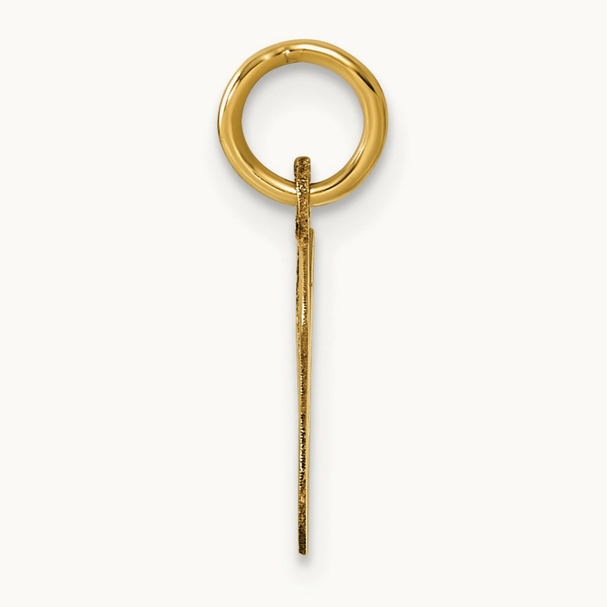 Small Script Letter V Initial Charm, 14K
