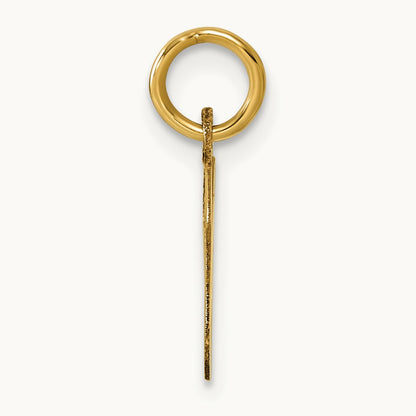 Small Script Letter V Initial Charm, 14K