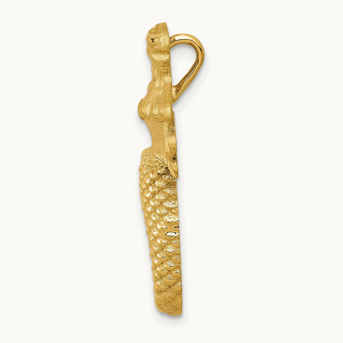 Polished and Satin Diamond-cut Mermaid Chain Slide, 14K