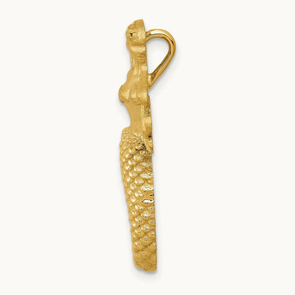 Polished and Satin Diamond-cut Mermaid Chain Slide, 14K