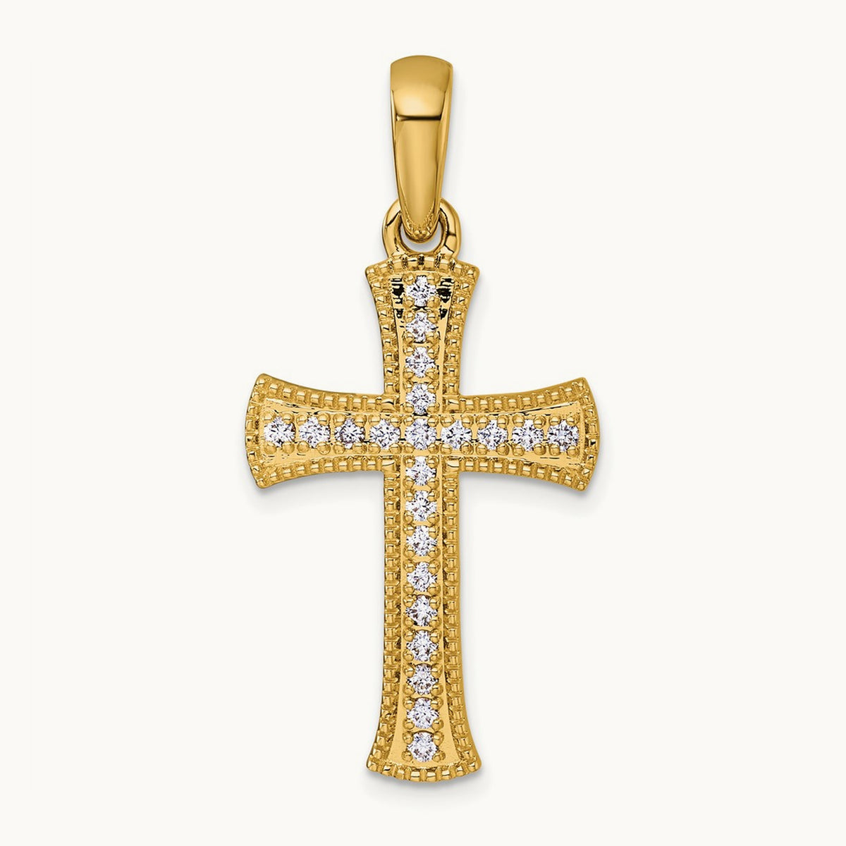 1/10ct. Diamond Cross Pendant — 14K Yellow Gold, 38.4mm, 0.409 ct