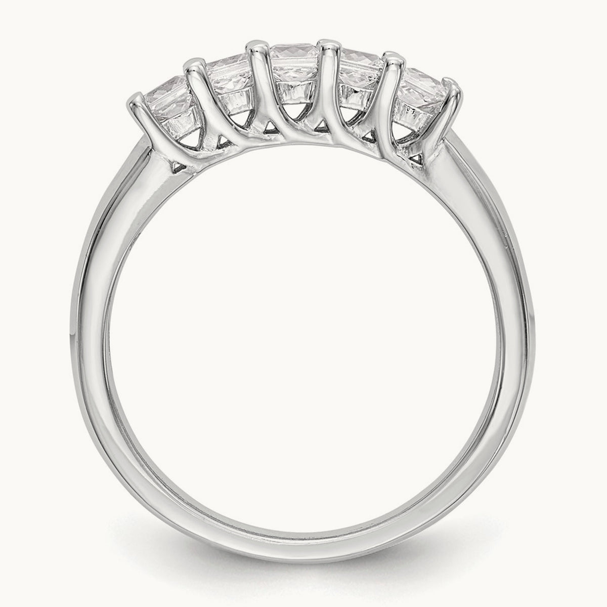 Princess-Cut 5-Stone Band — 7/8 ct, 7