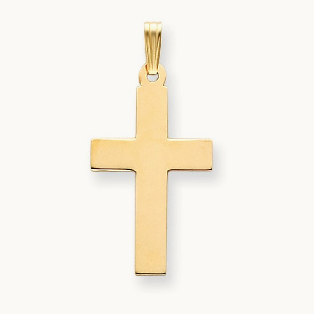 Polished Cross Charm, 14K