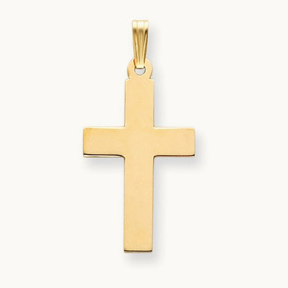 Polished Cross Charm, 14K