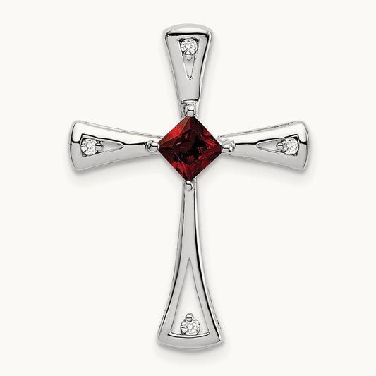 Garnet and Diamond Cross Chain Slide — photo set
