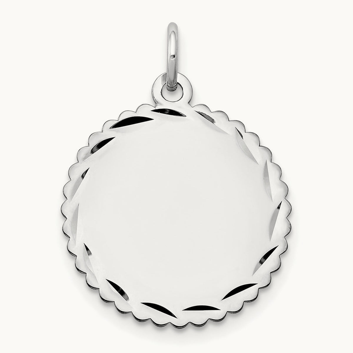 .027 Gauge Engraveable Scalloped Disc Charm — 23mm
