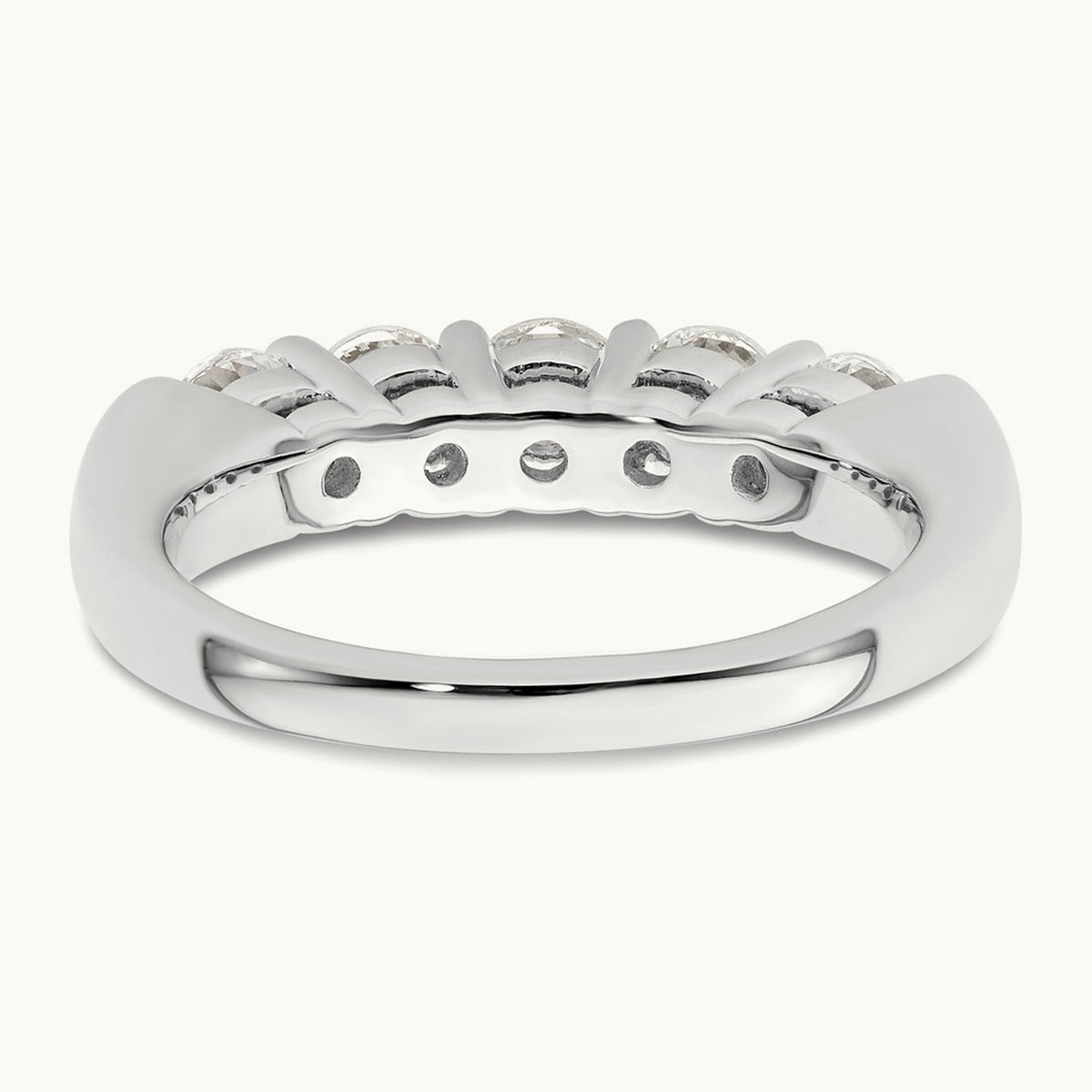 5-Stone Diamond Band, 14K White Gold