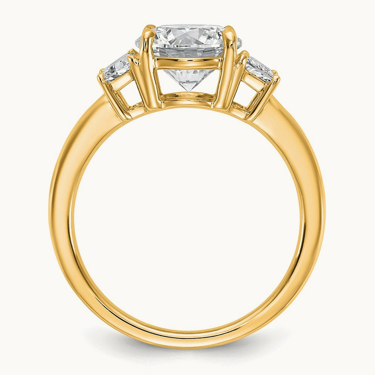 Trapezoid Sidestones Engagement Ring, 0.25-3.75 ct tw Lab-Grown Diamond — 2 1/2 ct, VS (Best) · Certified, 14K Yellow Gold
