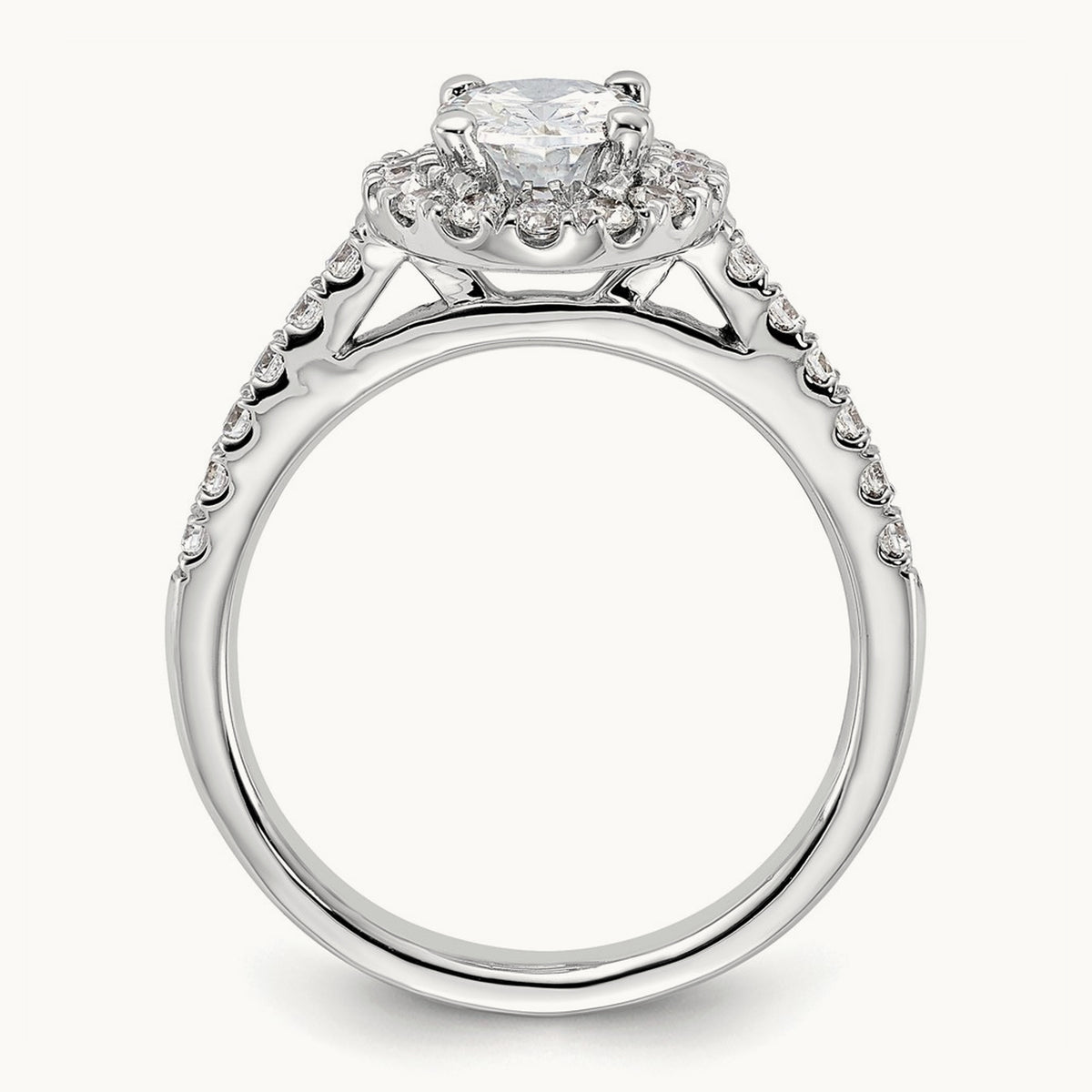 Oval Semi-Mount Engagement Ring — 1/2 ct (holds 1 ct center), 7