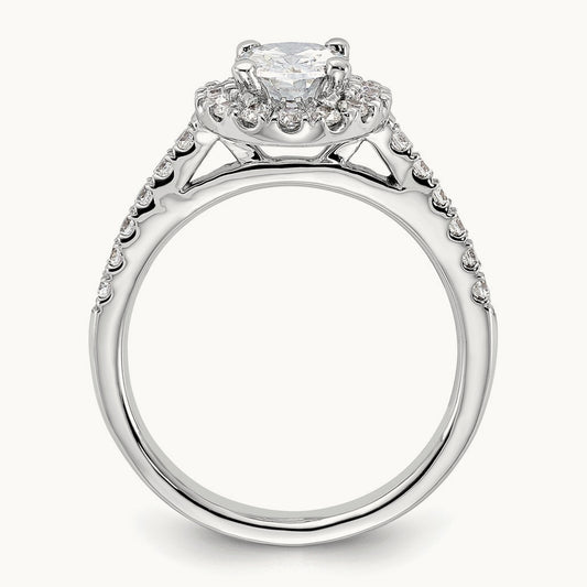 Oval Semi-Mount Engagement Ring — 1/2 ct (holds 1 ct center), 7