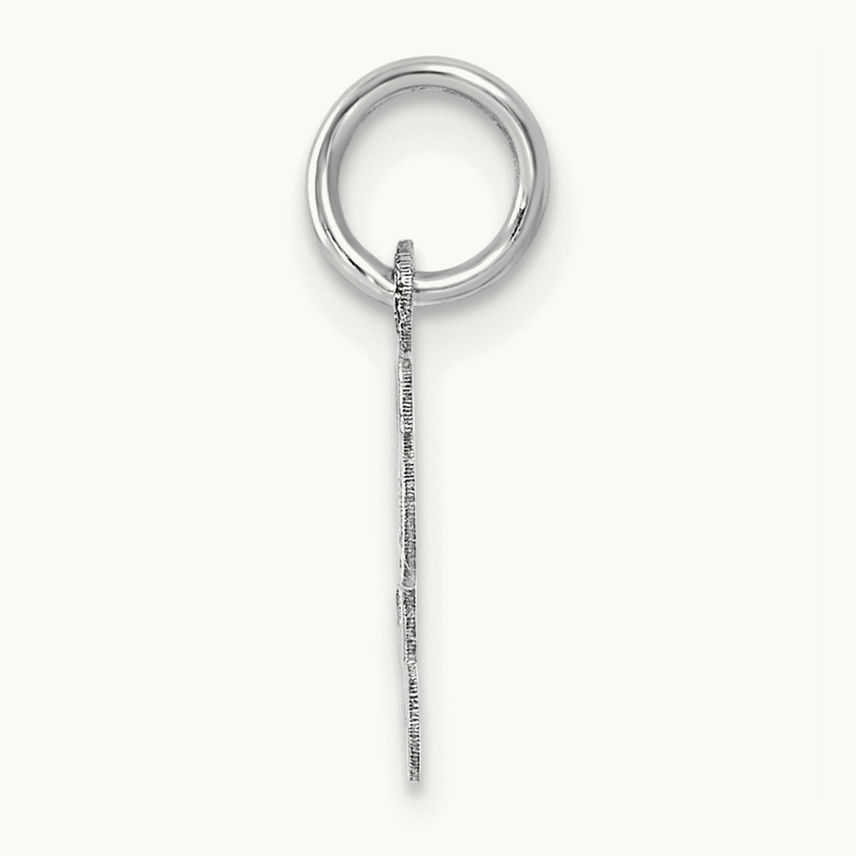 Small Script Letter L Initial Charm, 14K White Gold