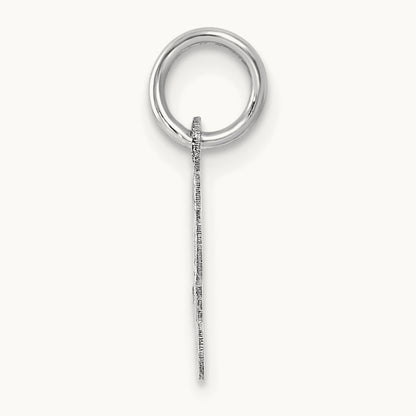 Small Script Letter L Initial Charm, 14K White Gold