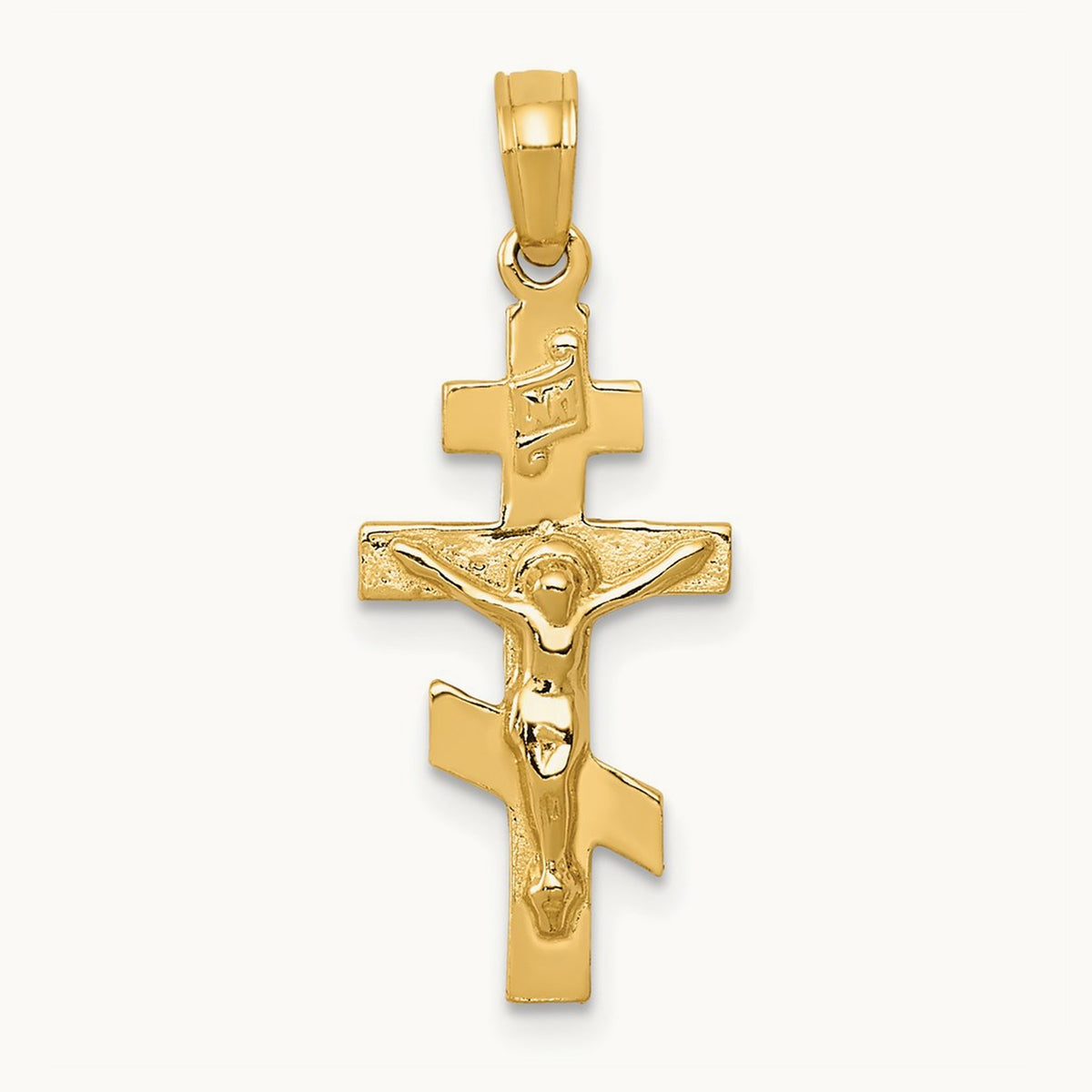 Eastern Orthodox Crucifix Charm, 14K
