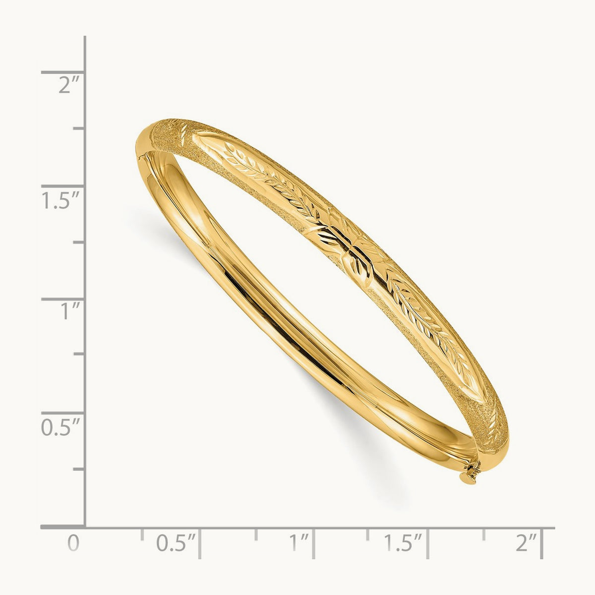 Florentine Hinged Baby Bangle, 14K