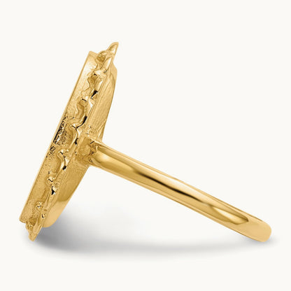 9.0x16. Open Back Signet Ring, 0mm, 14K