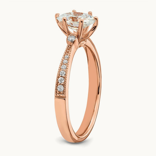 Oval Semi-Mount Engagement Ring — 1 ct, 7