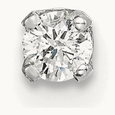 AA Quality Complete Diamond Stud Earring, 14K White Gold
