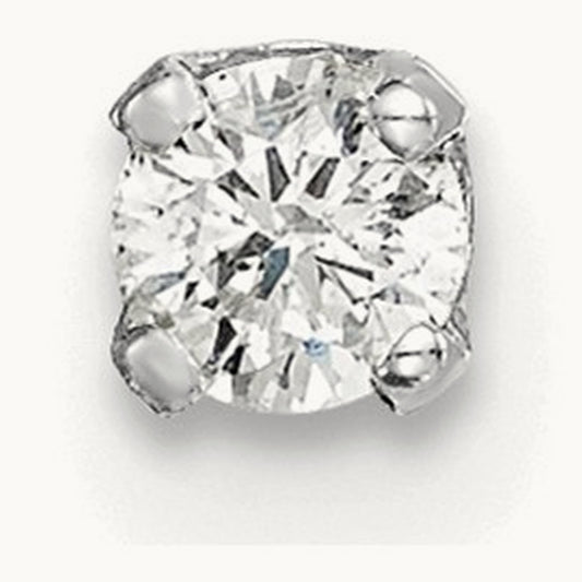AA Quality Complete Diamond Stud Earring, 14K White Gold