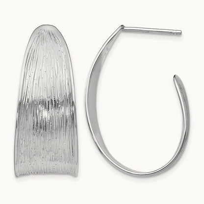 RH-plated Polished and Textured Earrings, Sterling Silver — Leslie's