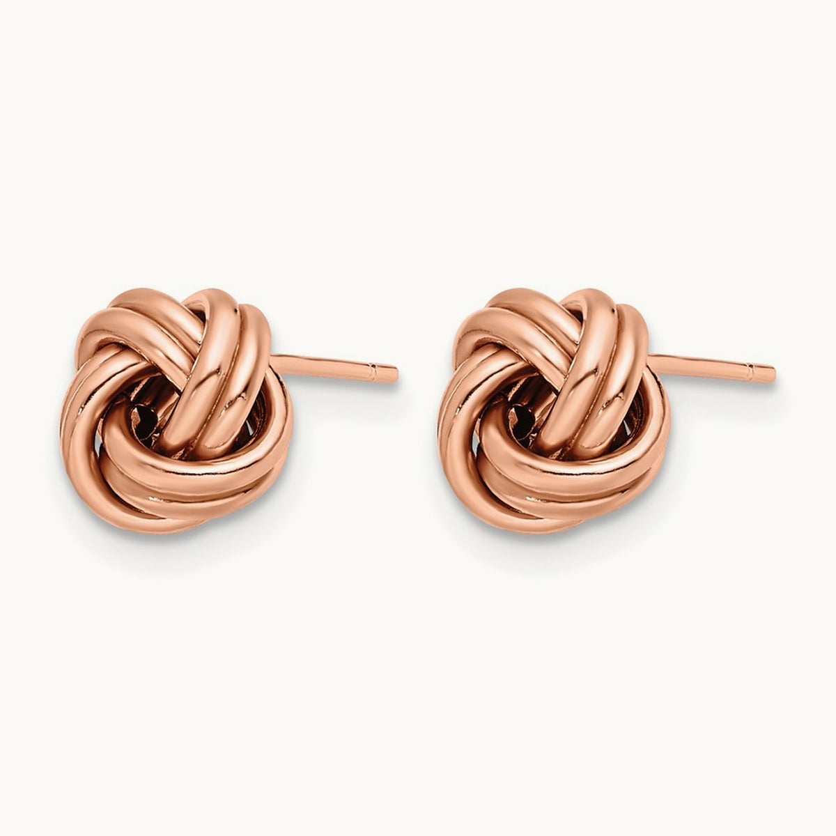 w/ Rose Gold Plating Polished Love Knot Post Earrings, 14K — Leslie's