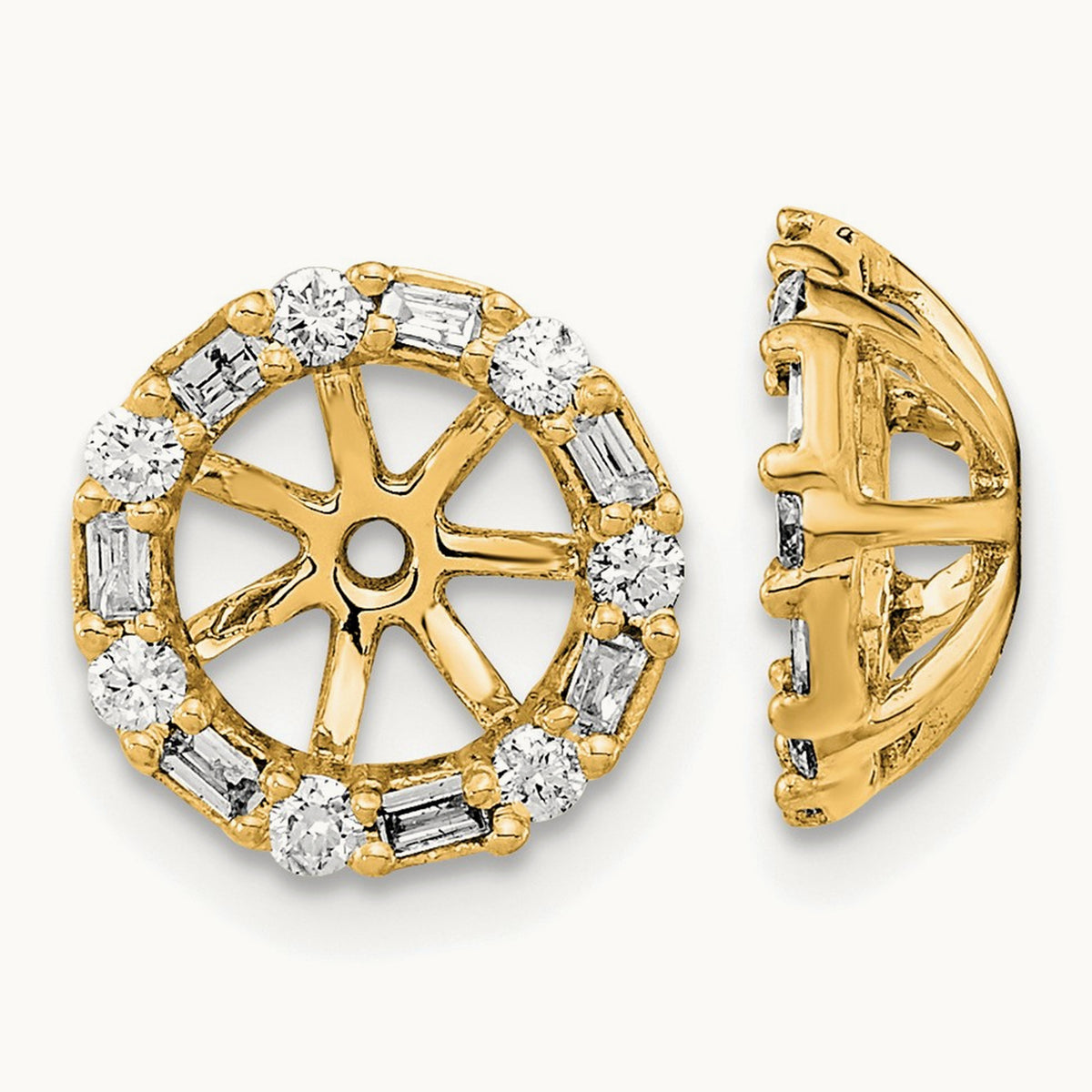 Diamond Earring Jackets — 14K Yellow Gold, 10.5mm