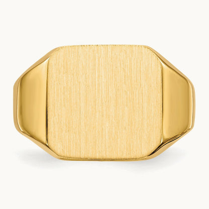 x14.0mm Closed Back Mens Signet Ring, 13.0mm, 14K