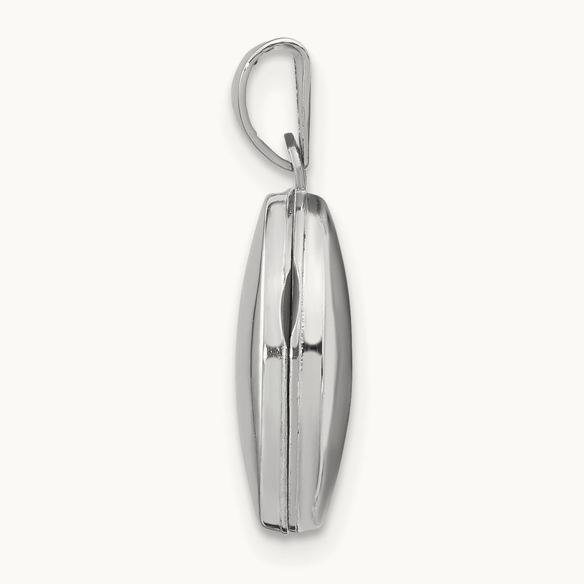 Oval Plain Assembled Locket, 13mm, 14K White Gold
