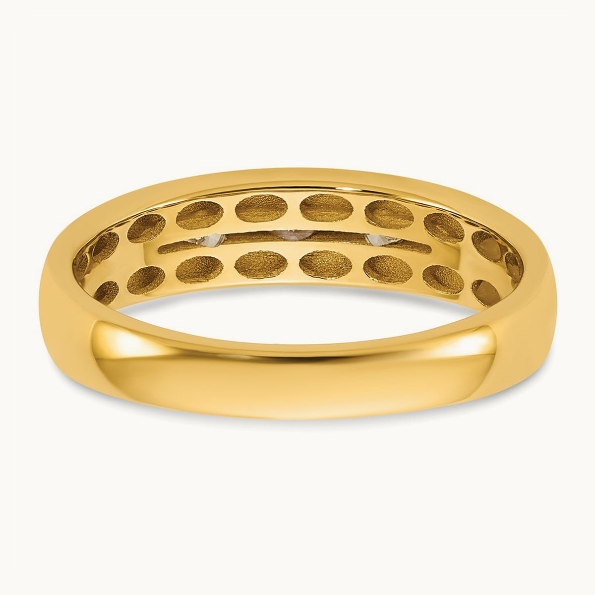 IB Goodman Mens Polished Complete 3-Stone 1/6ct Diamond Ring, 14K Yellow Gold
