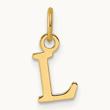 Cutout Letter L Initial Pendant, 14K Yellow Gold