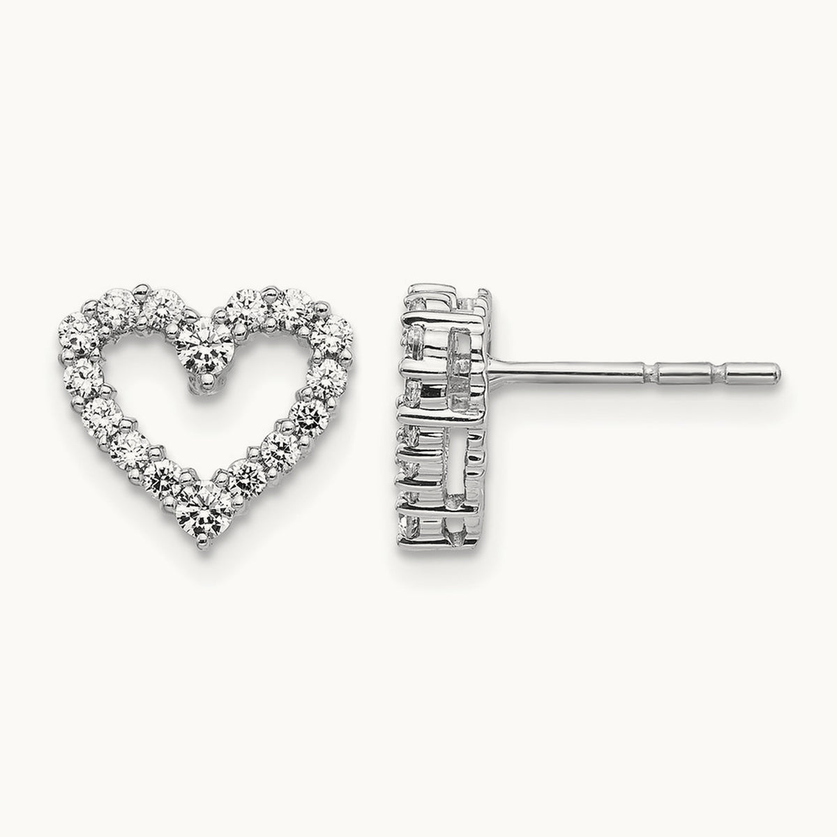 Heart Post Earrings, 0.50 ct tw Lab-Grown Diamond